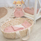 Living Textiles / Rattan Doll Moses Basket Set