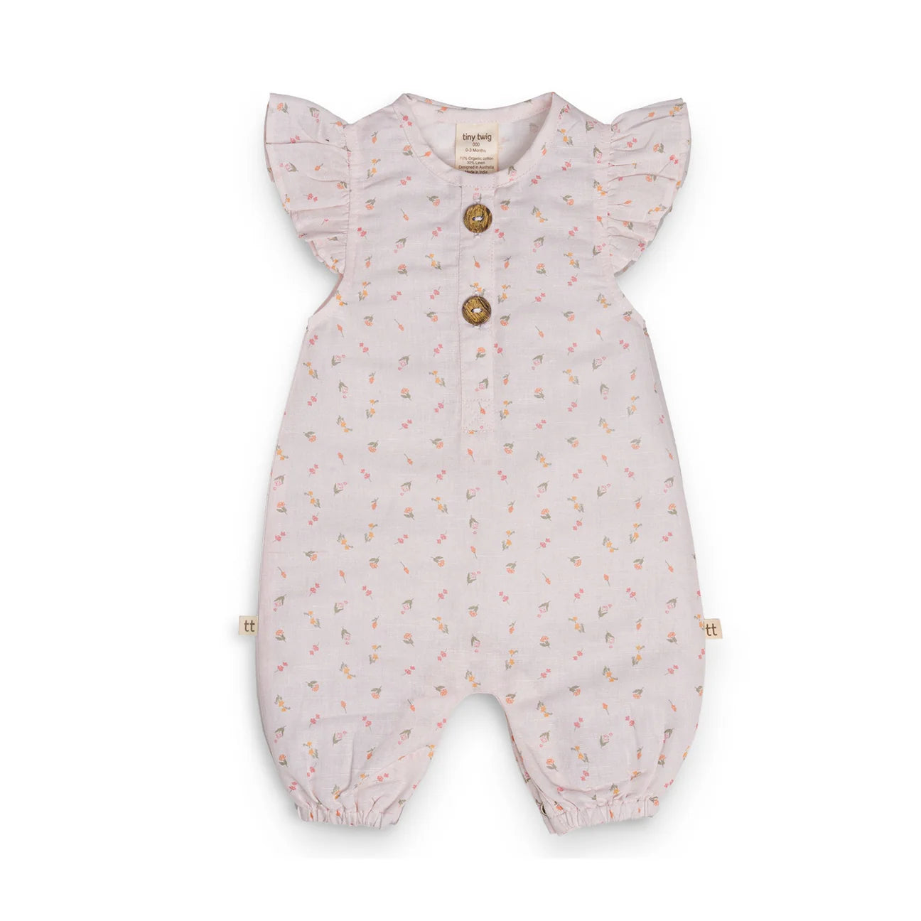 Front View Tiny Twig Playsuit Pretty In Pink