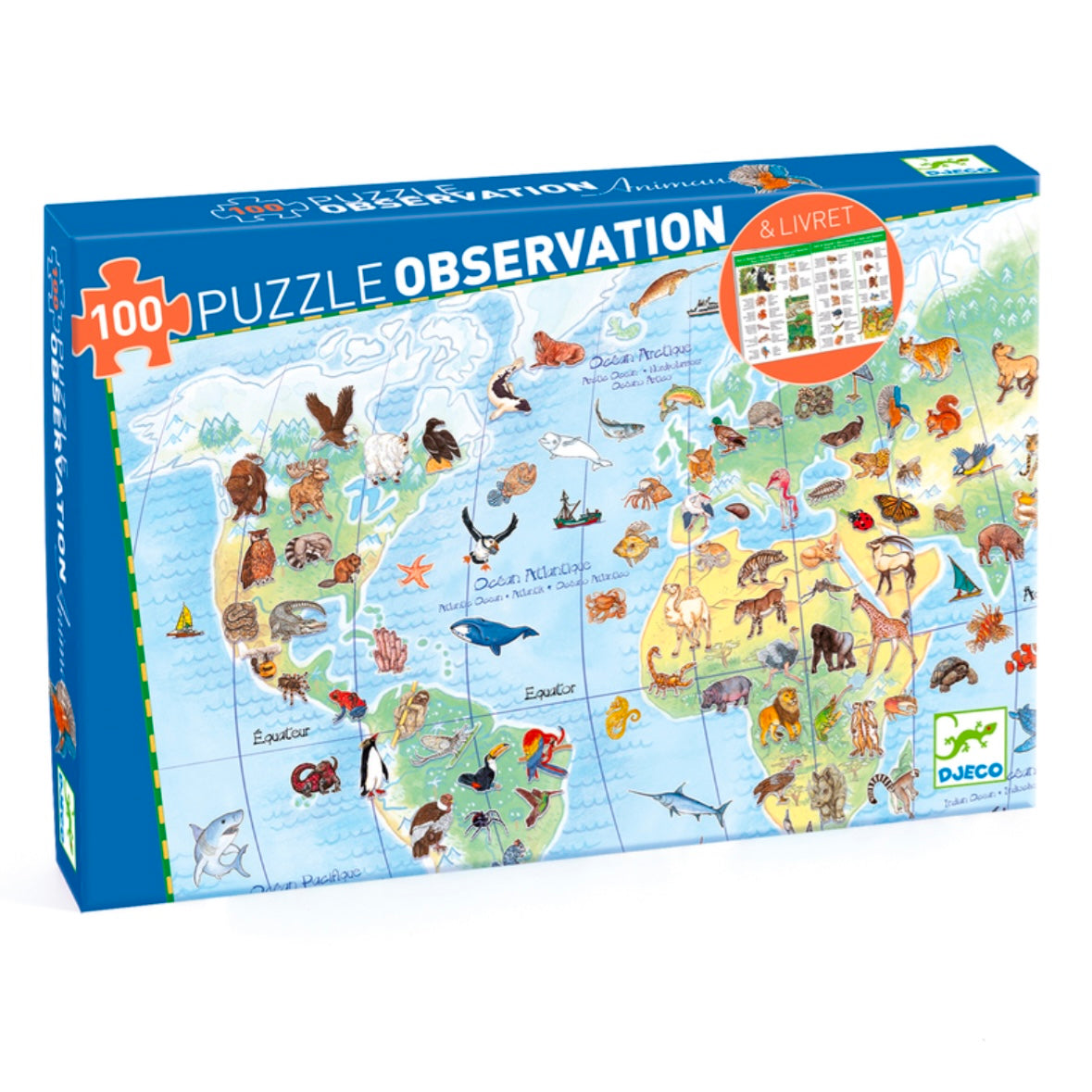 Djeco / World Animals Observation Puzzle - 100 Piece