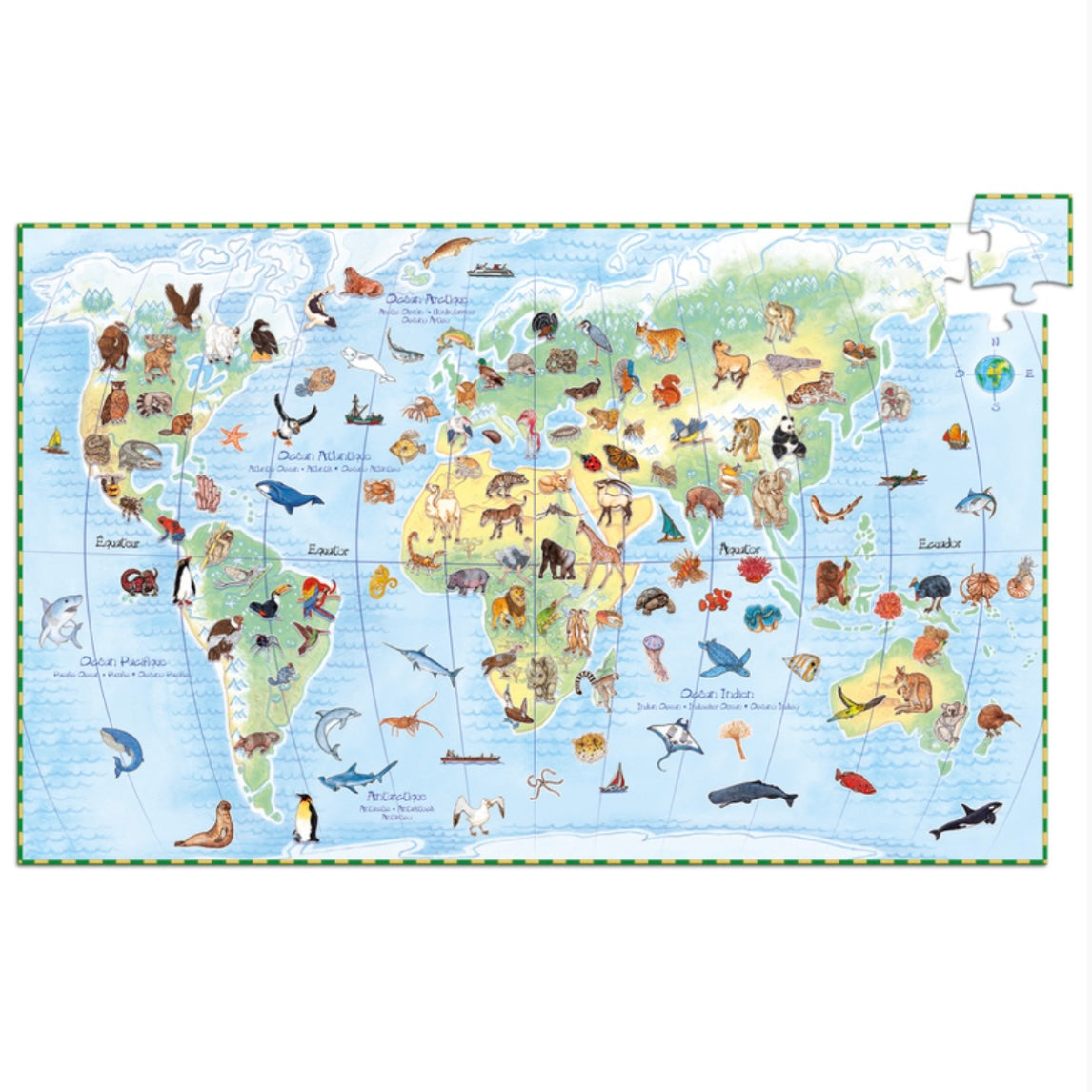 Djeco / World Animals Observation Puzzle - 100 Piece