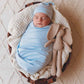 Snuggle Hunny / Jersey Wrap And Beanie Set - Baby Blue