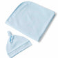 Snuggle Hunny / Jersey Wrap And Beanie Set - Baby Blue