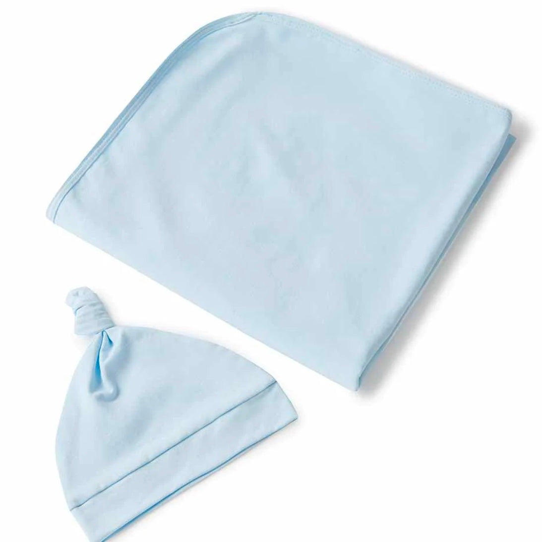 Snuggle Hunny / Jersey Wrap And Beanie Set - Baby Blue