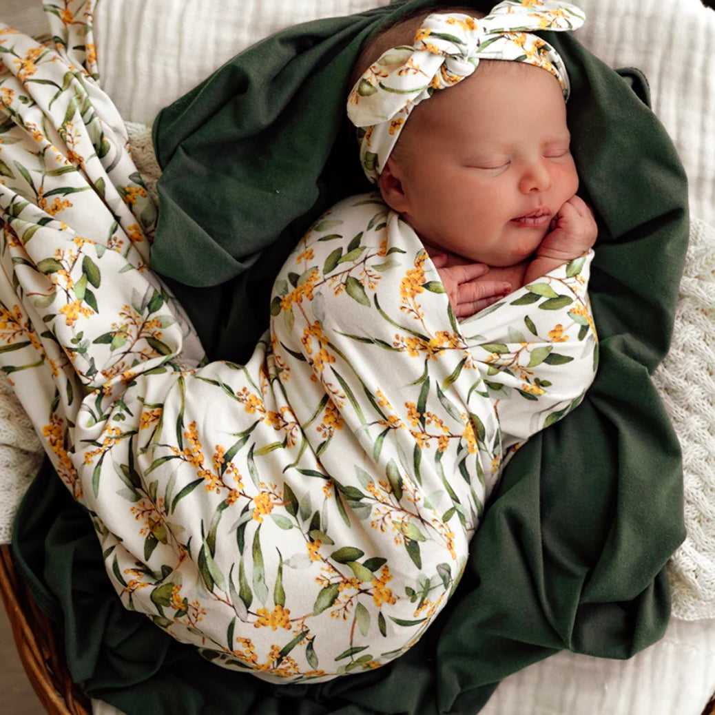 Snuggle Hunny / Jersey Wrap Set - Golden Wattle