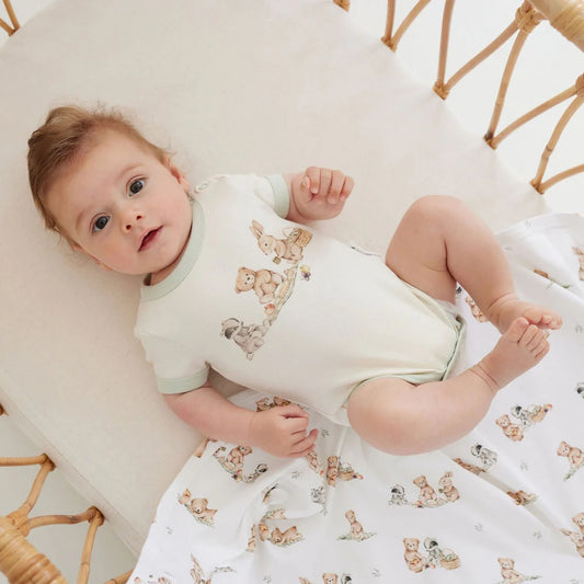 Aster & Oak / Teddy Picnic Print / Onsie