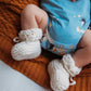 Snuggle Hunny / Bonnet and Booties - Ivory Merino Wool