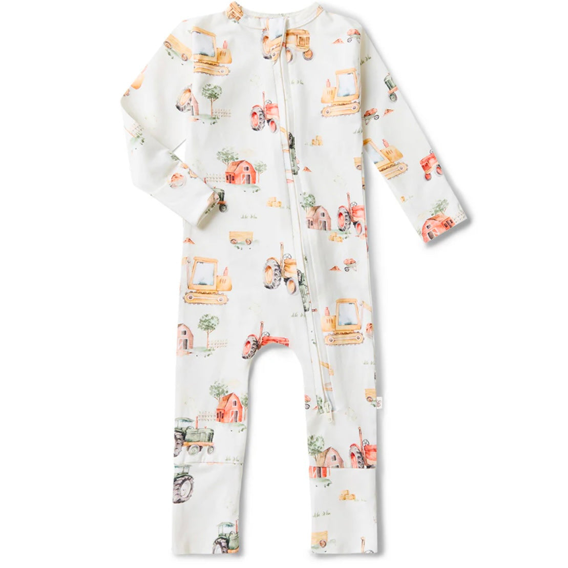 Snuggle Hunny / Snugglesuit Convertible Romper - Diggers And Tractors