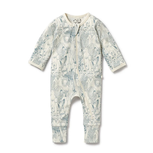 Wilson & Frenchy / Hello Friends Organic Zipsuit with Feet