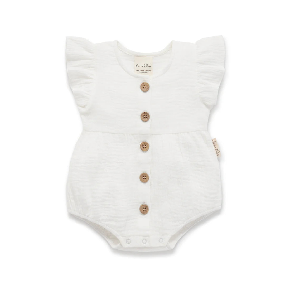 Aster & Oak / White / Muslin Bubble Romper