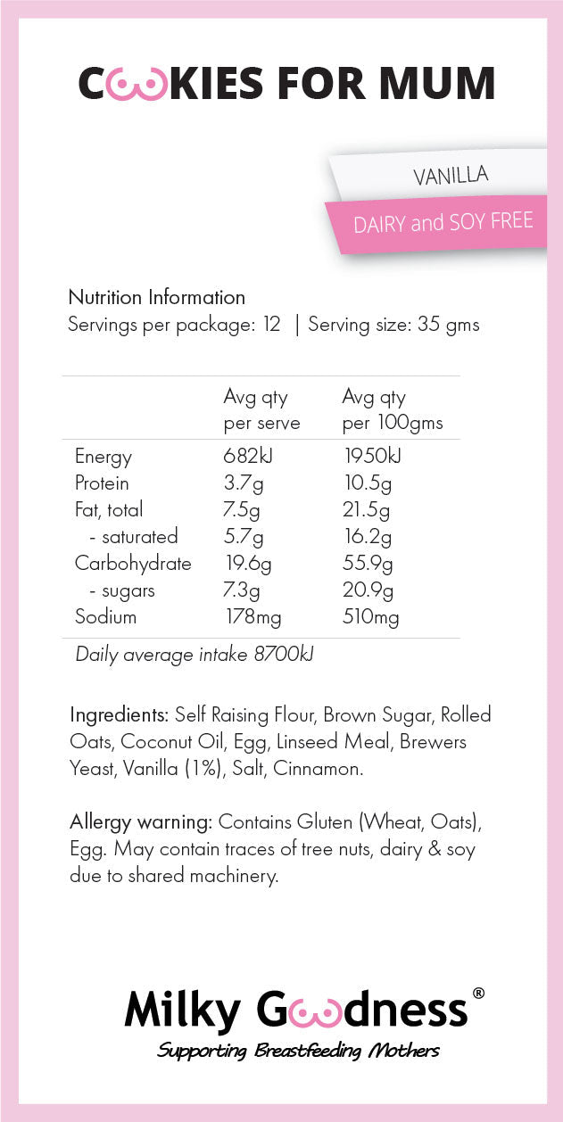 Milky Goodness / Vanilla (Dairy and Soy Free) Cookie