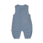 Back view of Tiny Twig Playsuit in blue gingham